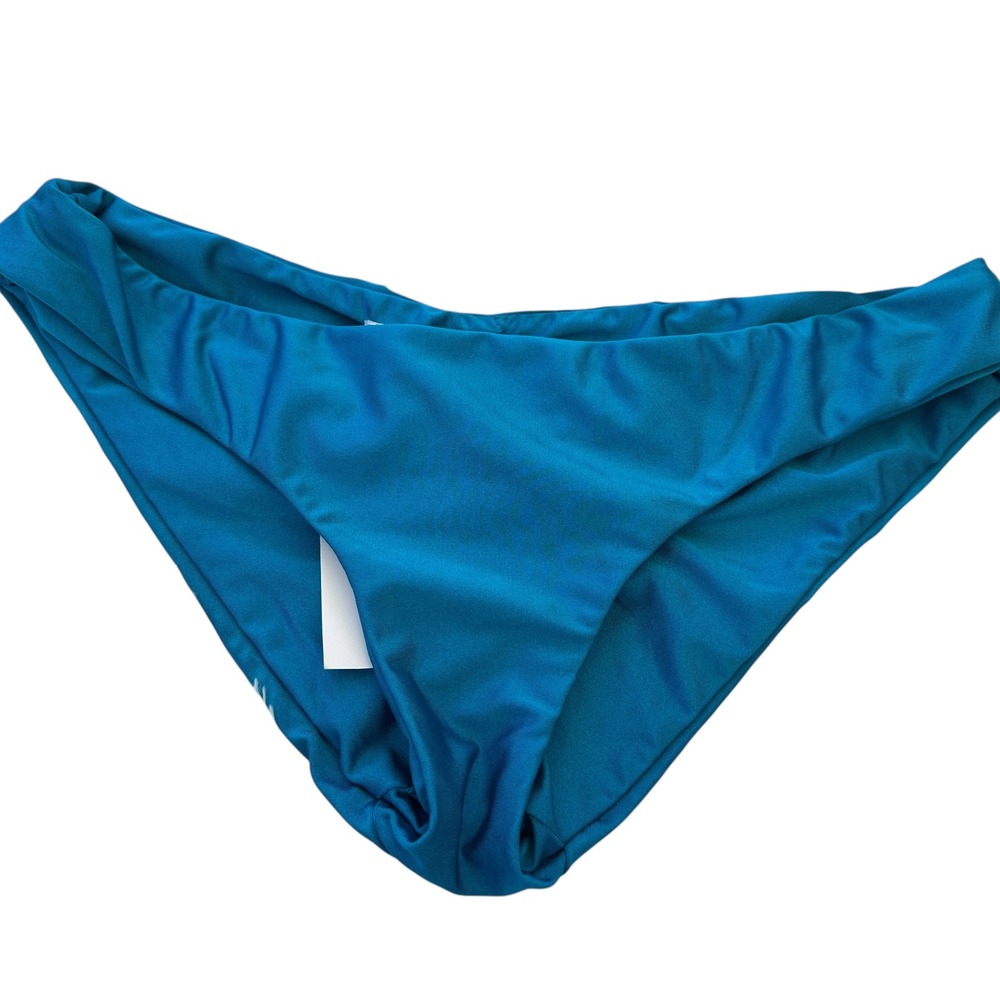 Becca by Rebecca Virtue‎ Hipster Swimsuit Bottoms Ruched Back Medium Blue NWT